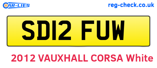 SD12FUW are the vehicle registration plates.