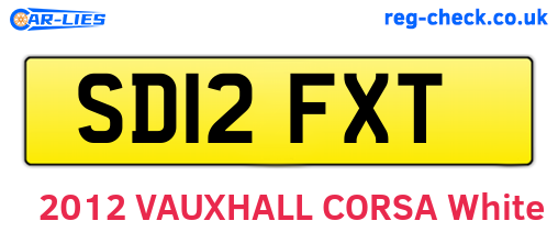 SD12FXT are the vehicle registration plates.