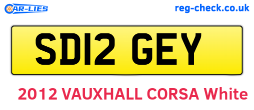 SD12GEY are the vehicle registration plates.