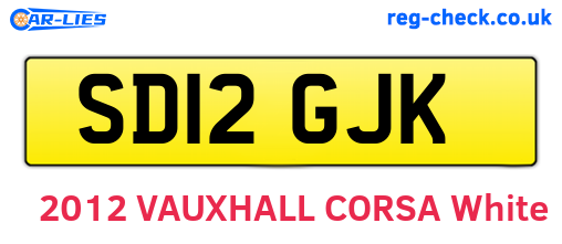 SD12GJK are the vehicle registration plates.