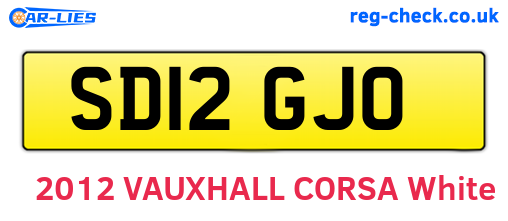 SD12GJO are the vehicle registration plates.