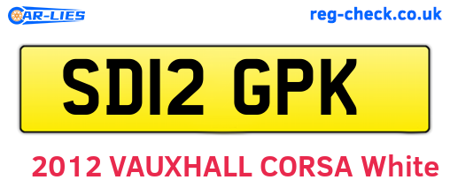 SD12GPK are the vehicle registration plates.