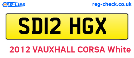 SD12HGX are the vehicle registration plates.