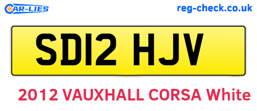 SD12HJV are the vehicle registration plates.
