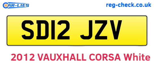 SD12JZV are the vehicle registration plates.