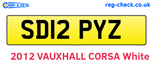 SD12PYZ are the vehicle registration plates.