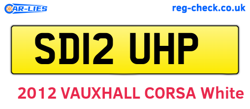 SD12UHP are the vehicle registration plates.