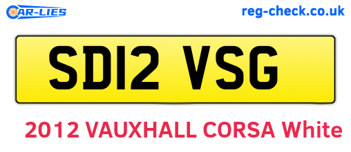 SD12VSG are the vehicle registration plates.