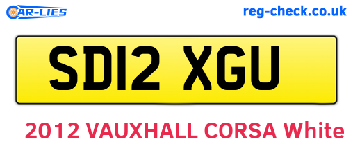 SD12XGU are the vehicle registration plates.