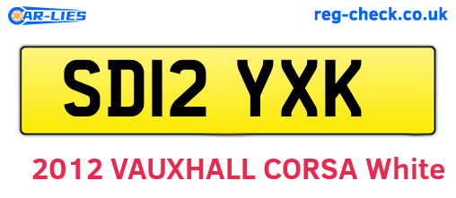 SD12YXK are the vehicle registration plates.
