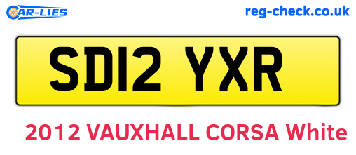 SD12YXR are the vehicle registration plates.
