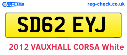 SD62EYJ are the vehicle registration plates.