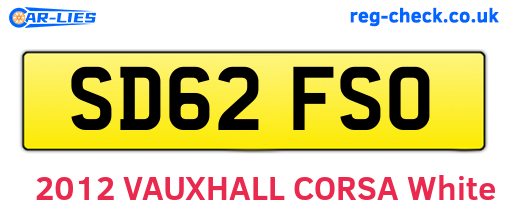 SD62FSO are the vehicle registration plates.