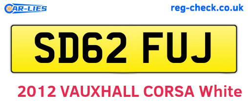 SD62FUJ are the vehicle registration plates.