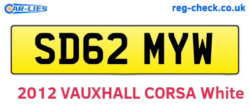 SD62MYW are the vehicle registration plates.