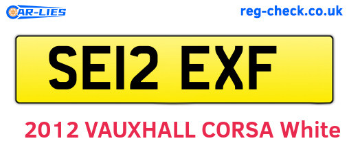SE12EXF are the vehicle registration plates.