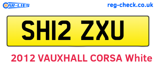 SH12ZXU are the vehicle registration plates.