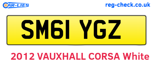 SM61YGZ are the vehicle registration plates.