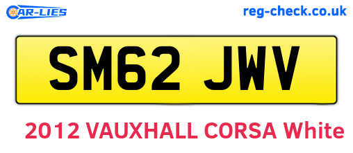 SM62JWV are the vehicle registration plates.