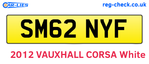 SM62NYF are the vehicle registration plates.