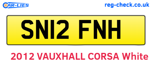 SN12FNH are the vehicle registration plates.