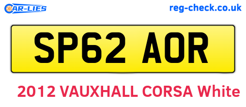 SP62AOR are the vehicle registration plates.