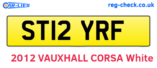 ST12YRF are the vehicle registration plates.