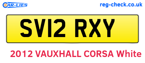 SV12RXY are the vehicle registration plates.