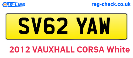 SV62YAW are the vehicle registration plates.