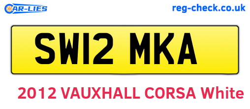 SW12MKA are the vehicle registration plates.