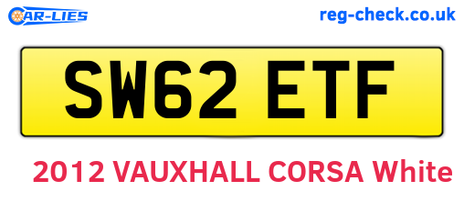 SW62ETF are the vehicle registration plates.