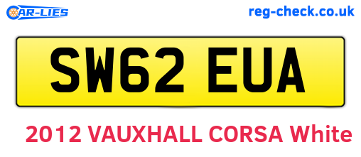 SW62EUA are the vehicle registration plates.