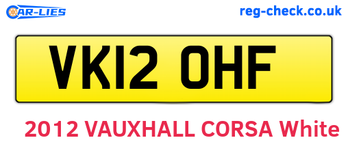 VK12OHF are the vehicle registration plates.