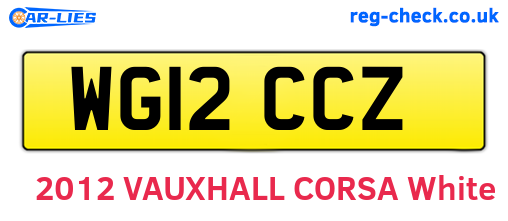 WG12CCZ are the vehicle registration plates.