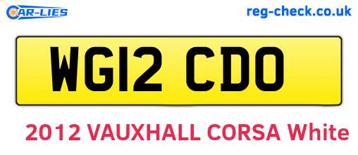 WG12CDO are the vehicle registration plates.