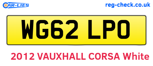 WG62LPO are the vehicle registration plates.