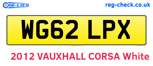 WG62LPX are the vehicle registration plates.