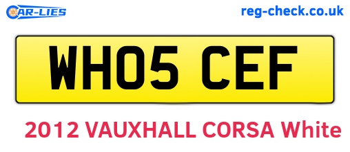 WH05CEF are the vehicle registration plates.