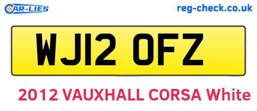 WJ12OFZ are the vehicle registration plates.