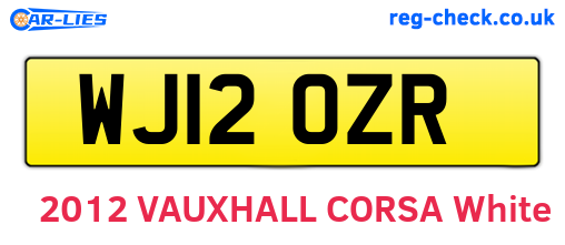 WJ12OZR are the vehicle registration plates.