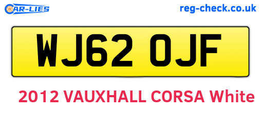 WJ62OJF are the vehicle registration plates.