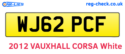 WJ62PCF are the vehicle registration plates.