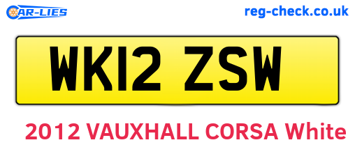WK12ZSW are the vehicle registration plates.