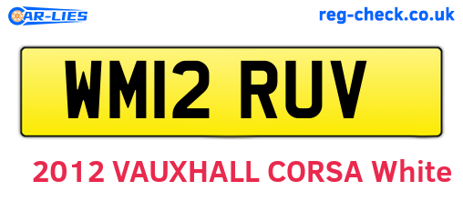 WM12RUV are the vehicle registration plates.