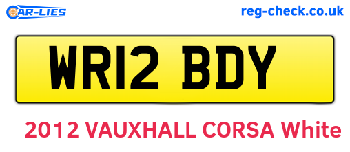 WR12BDY are the vehicle registration plates.