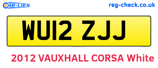 WU12ZJJ are the vehicle registration plates.