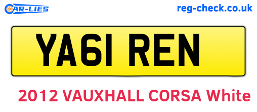 YA61REN are the vehicle registration plates.