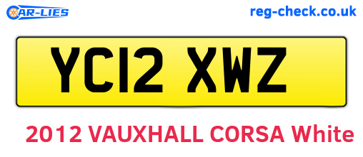 YC12XWZ are the vehicle registration plates.