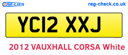 YC12XXJ are the vehicle registration plates.