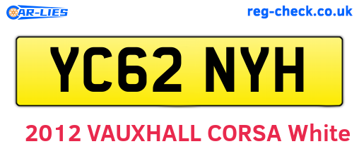 YC62NYH are the vehicle registration plates.
